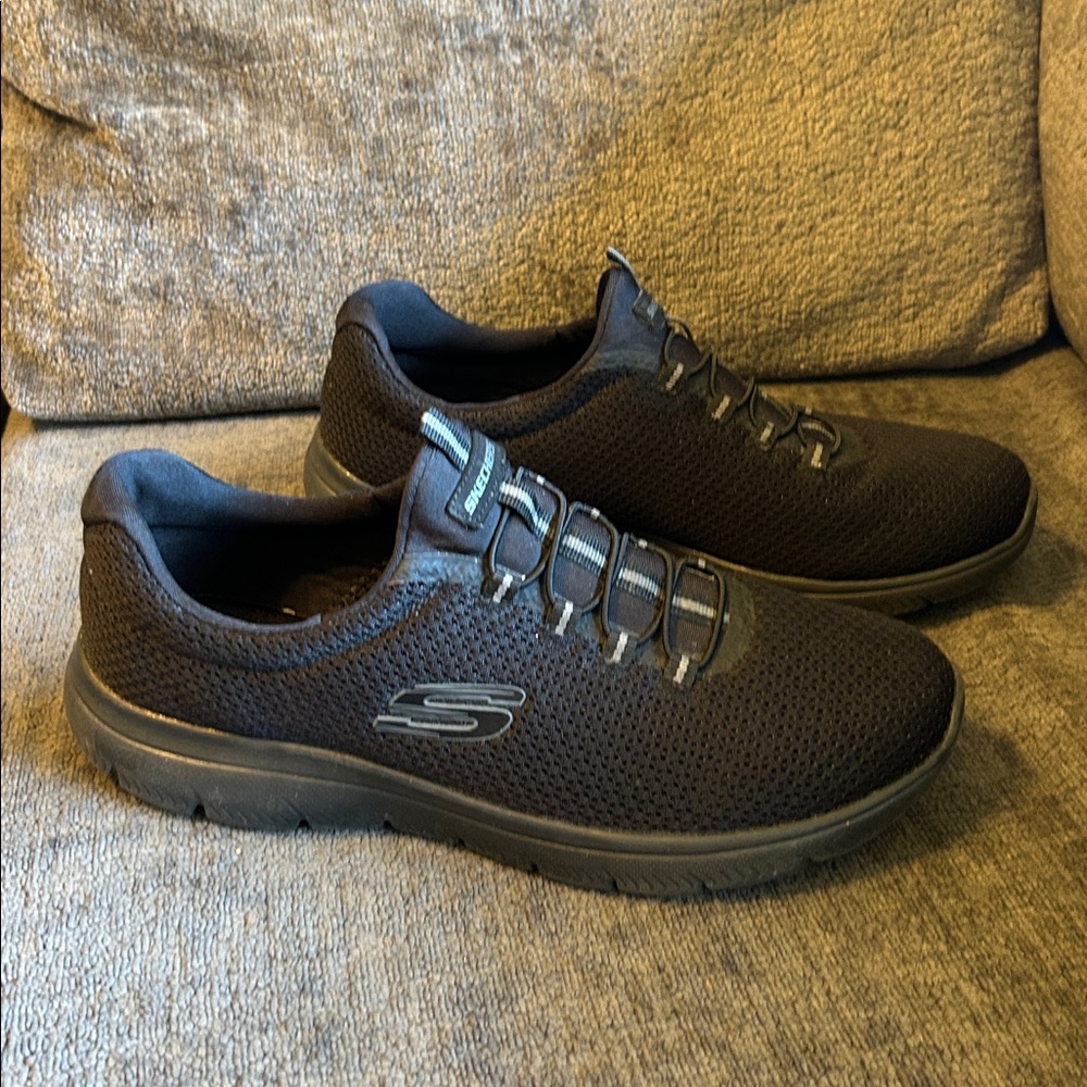 Skechers Black Mesh Sneakers